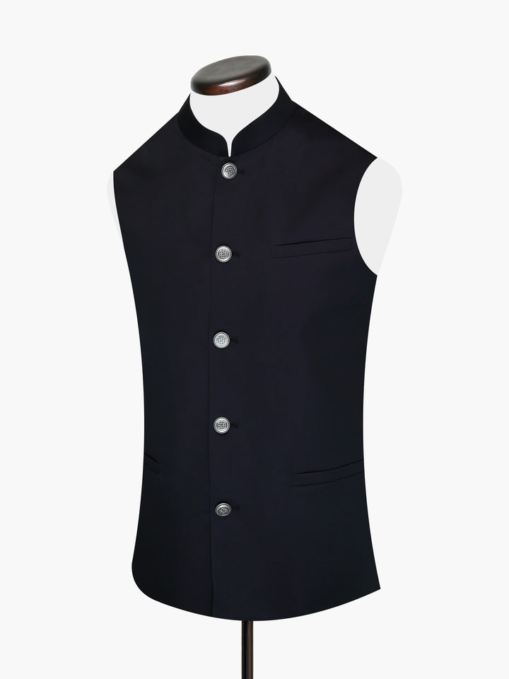 Black Satin Waistcoat Brumano Pakistan