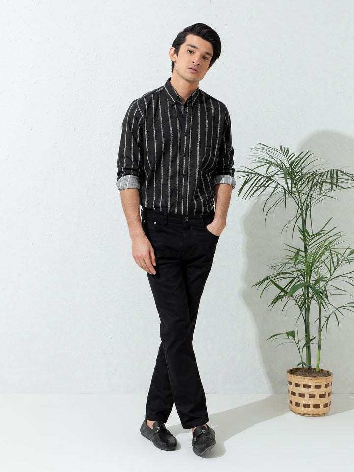 Black Striped Shirt Brumano Pakistan