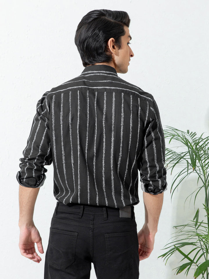 Black Striped Shirt Brumano Pakistan