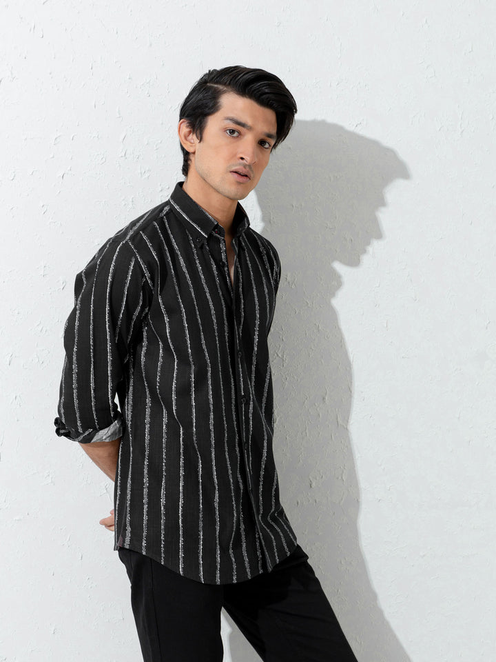 Black Striped Shirt Brumano Pakistan