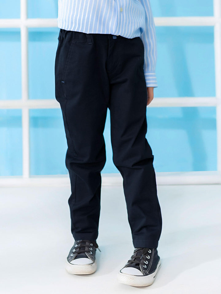 Black Structured Casual Trouser With Stretch Brumano Pakistan