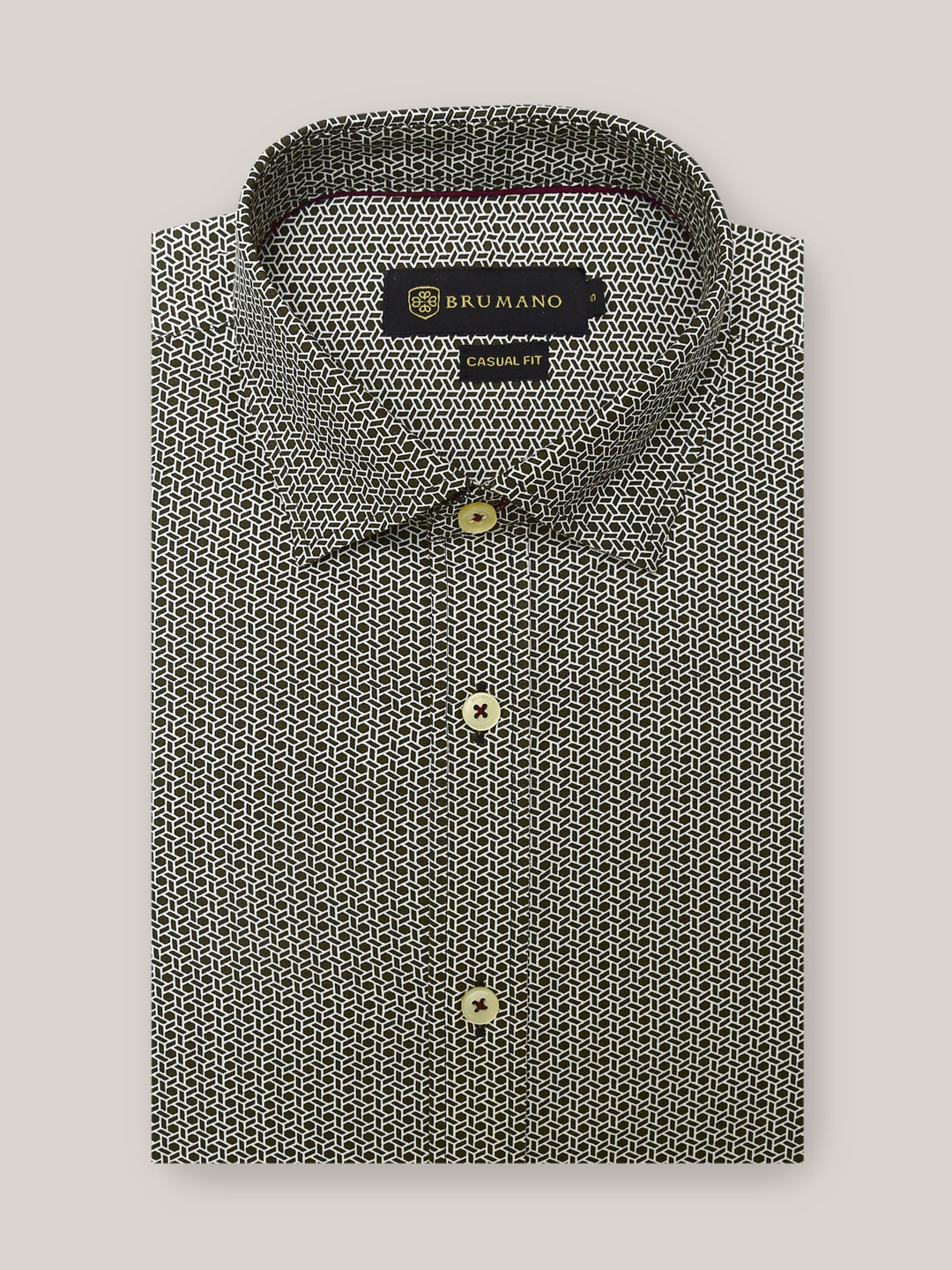 Black & White Geometric Printed Shirt Brumano Pakistan
