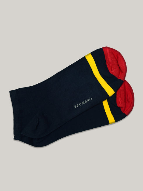 Black & White Striped Cotton Ankle Socks Brumano Pakistan