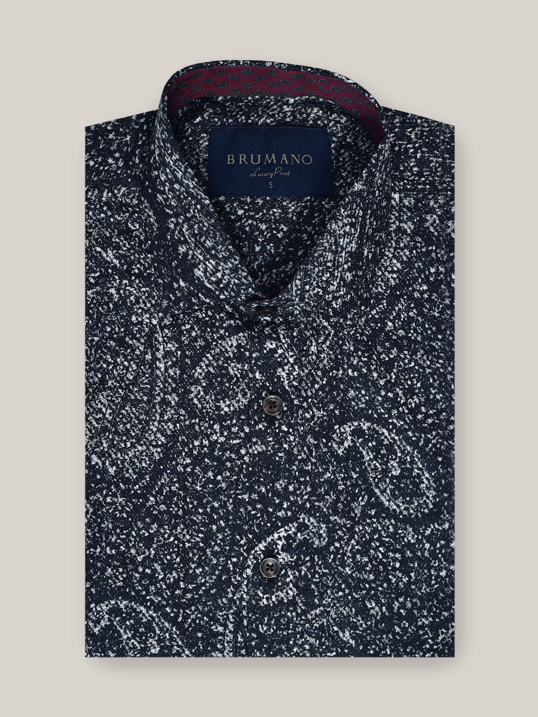 Black Large Paisley Printed shirt Brumano Pakistan 