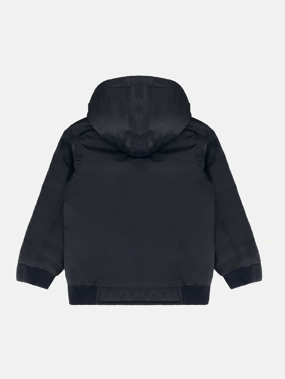 Black Quilted Casual Jacket With Hoodie - Unisex