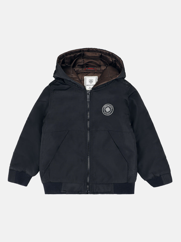 Black Quilted Casual Jacket With Hoodie Brumano Pakistan