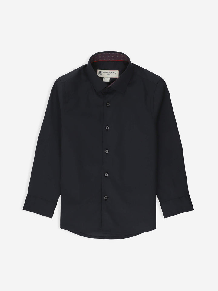 Black Satin Casual Long Sleeve Shirt Brumano Pakistan