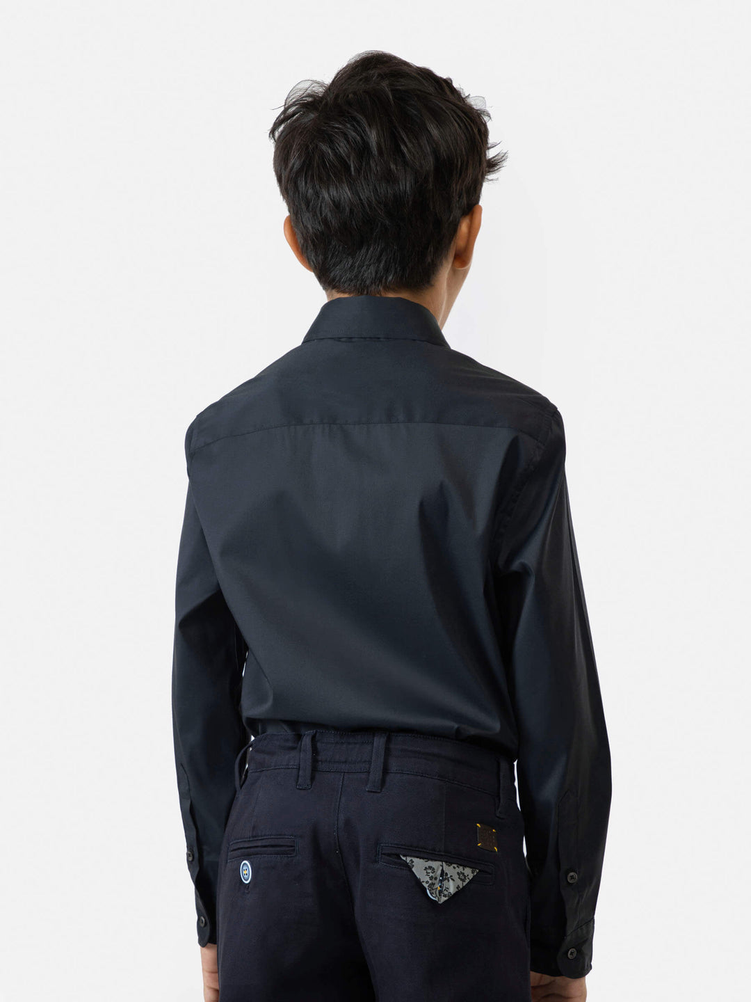 Black Satin Casual Long Sleeve Shirt Brumano Pakistan