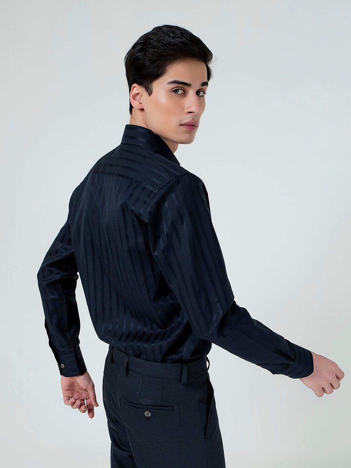 Black Striped Formal Shirt Brumano Pakistan