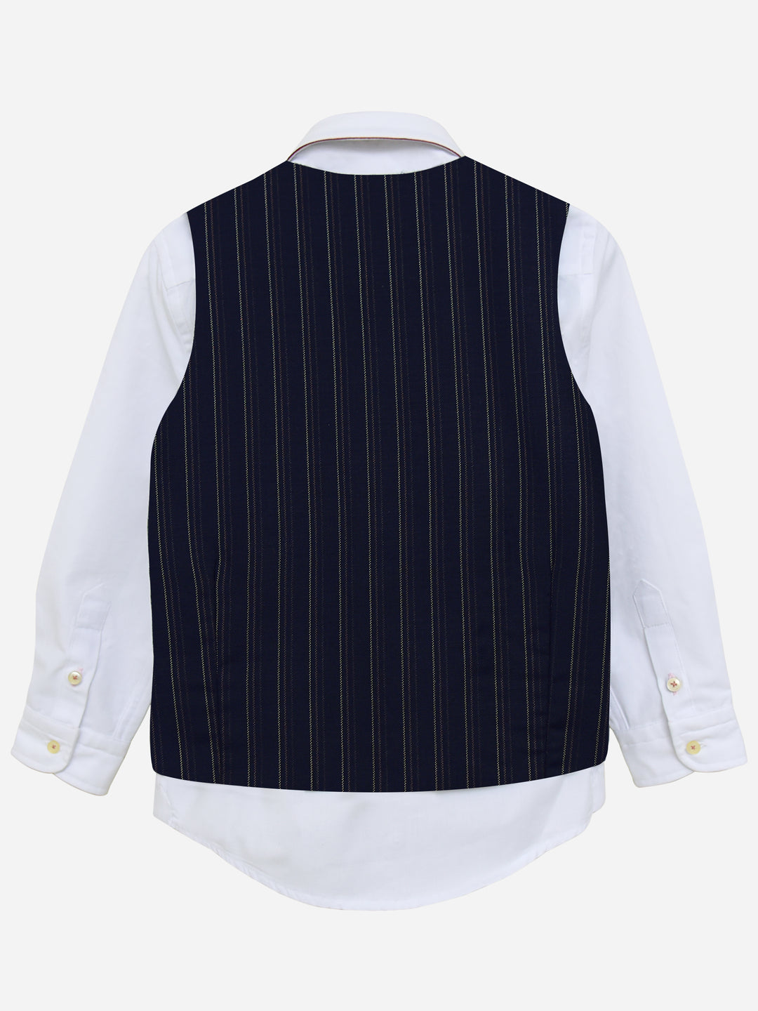 Black Striped Suit Vest With Printed Bow Brumano Pakistan
