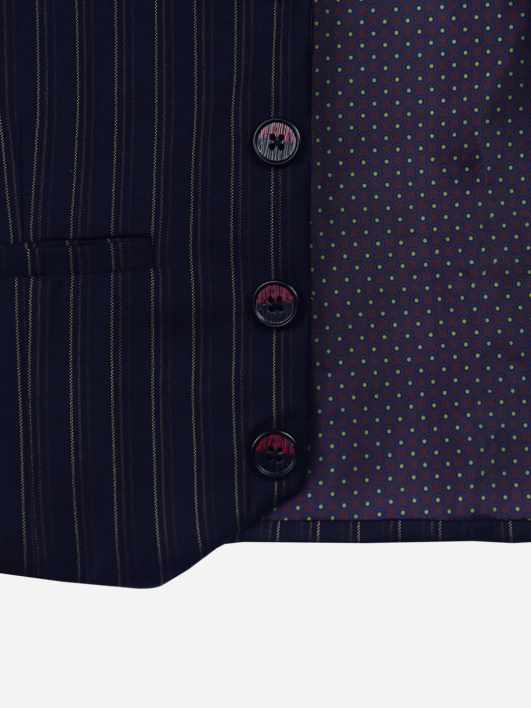 Black Striped Suit Vest With Printed Bow Brumano Pakistan