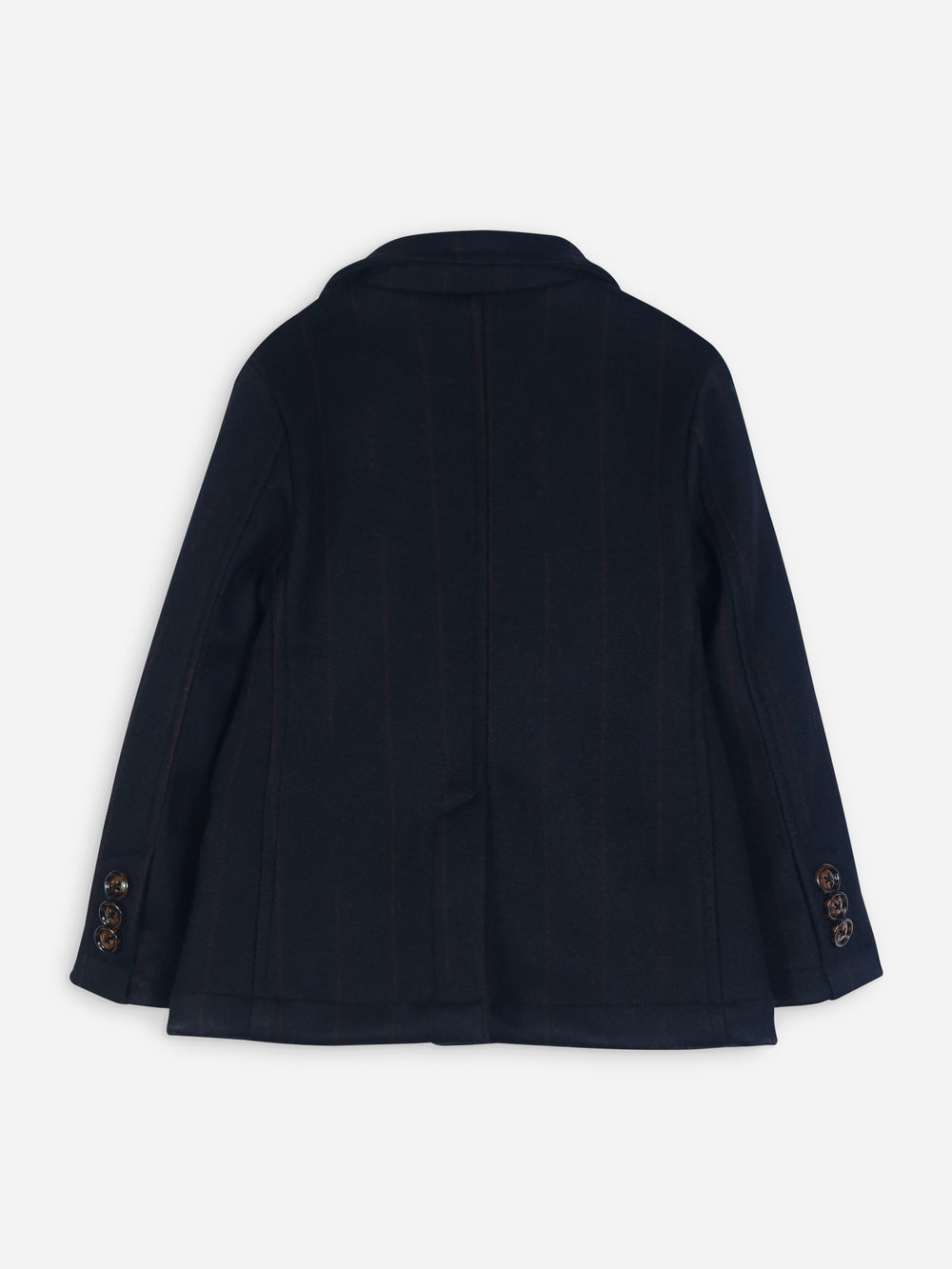Black Striped Wool Blended Kids Blazer