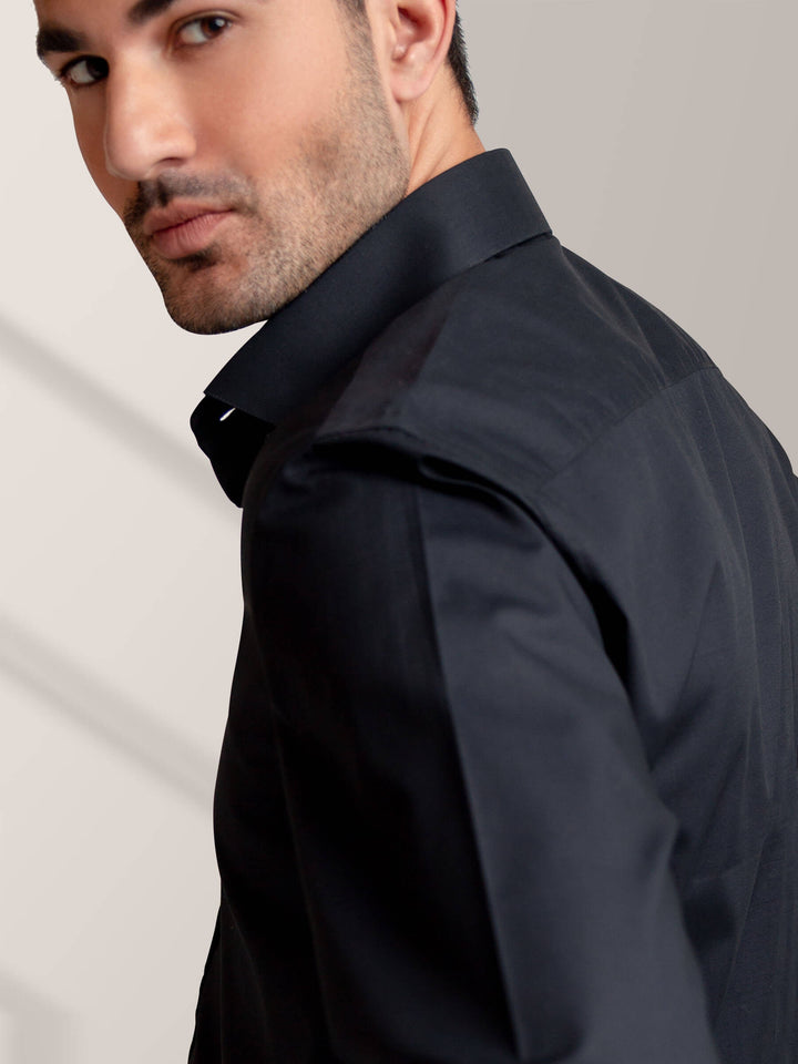 Black Super Fine Formal Shirt Brumano Pakistan