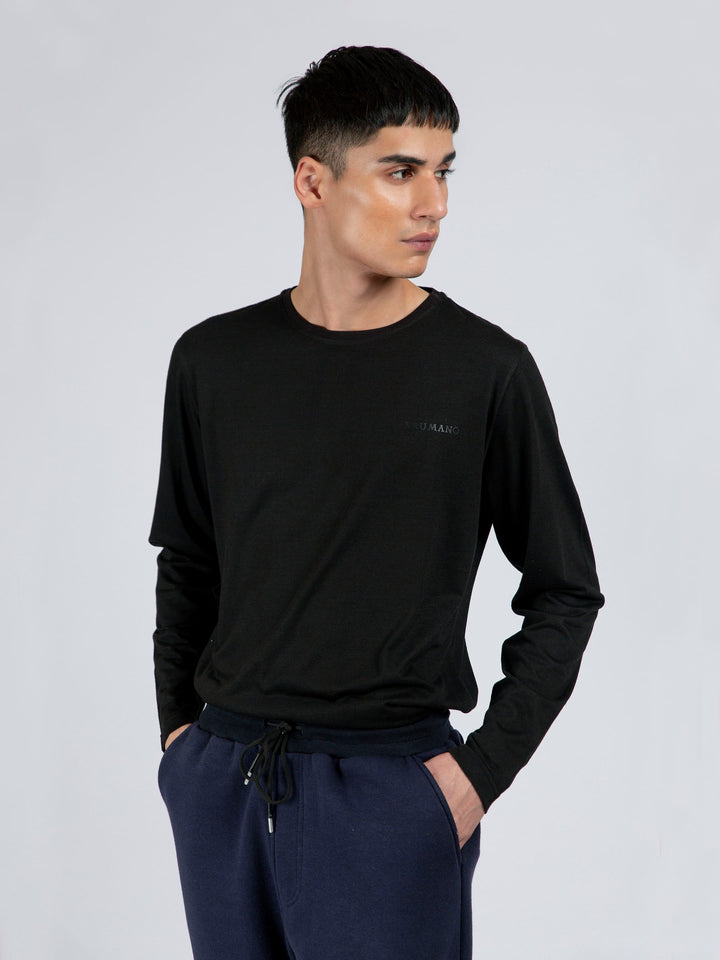 Black Super Soft Long Sleeve T-Shirt Brumano Pakistan