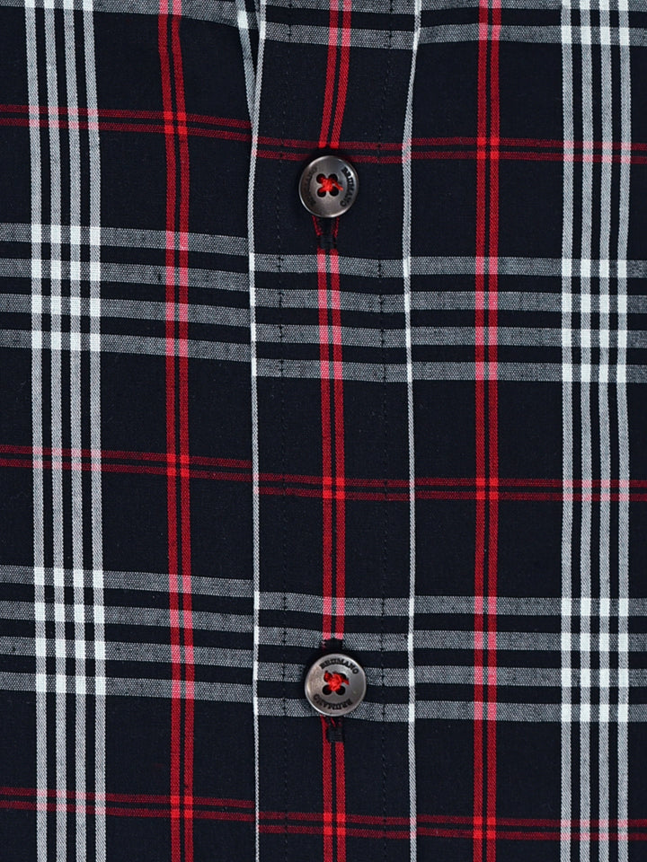 Black Windowpane Checkered Button Down Shirt Brumano Pakistan