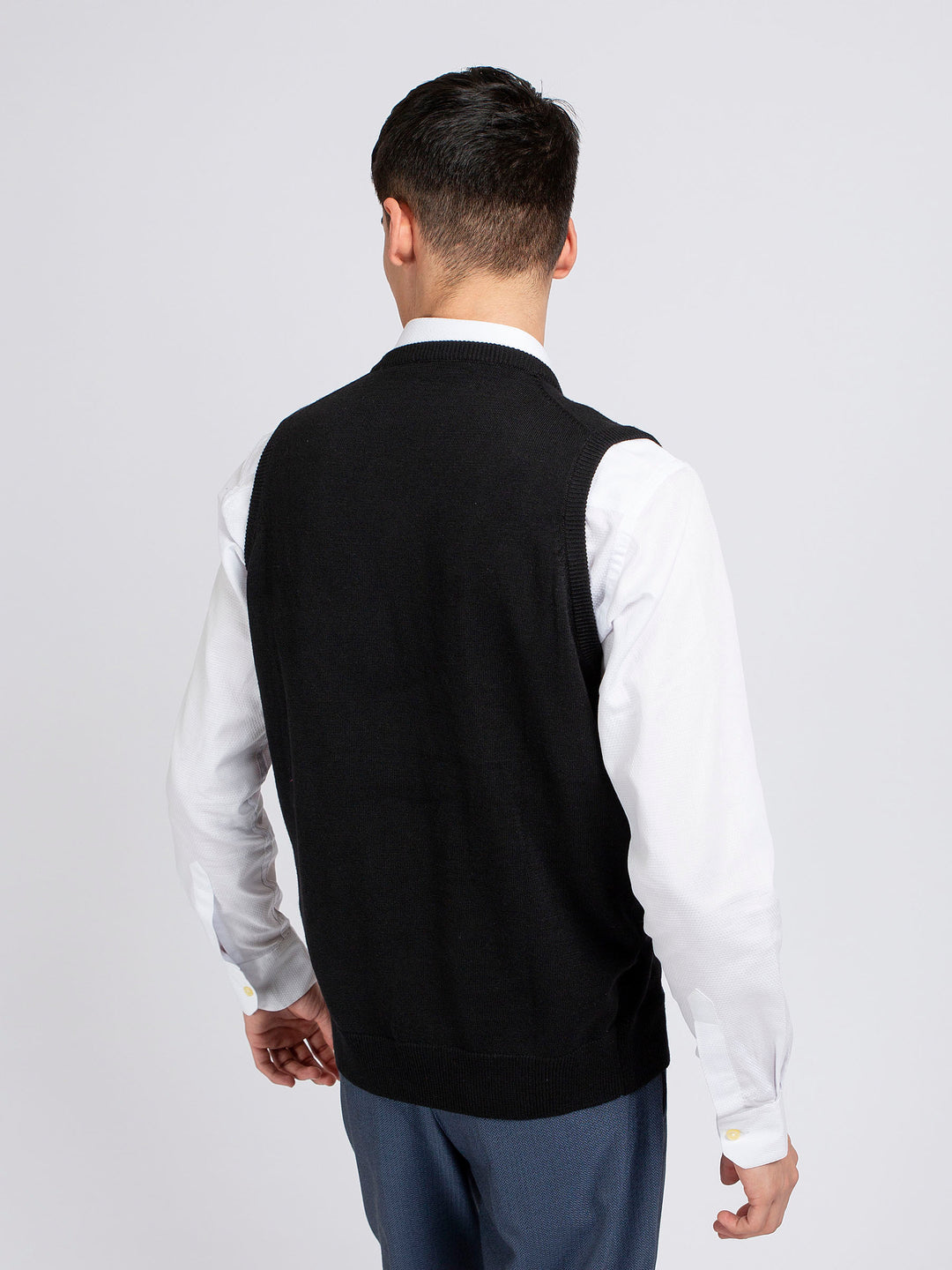 Black Wool Blended Sleeveless Sweater Brumano Pakistan