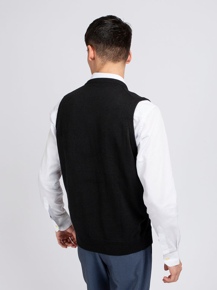 Black Wool Blended Sleeveless Sweater Brumano Pakistan