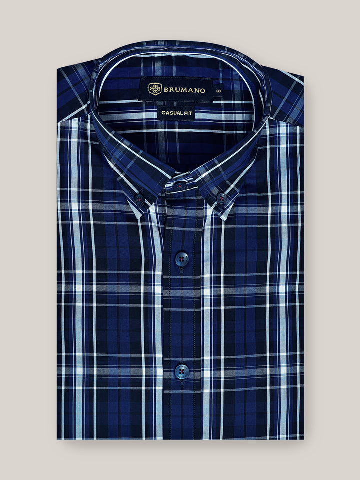 Black & Blue Checkered Shirt Brumano Pakistan