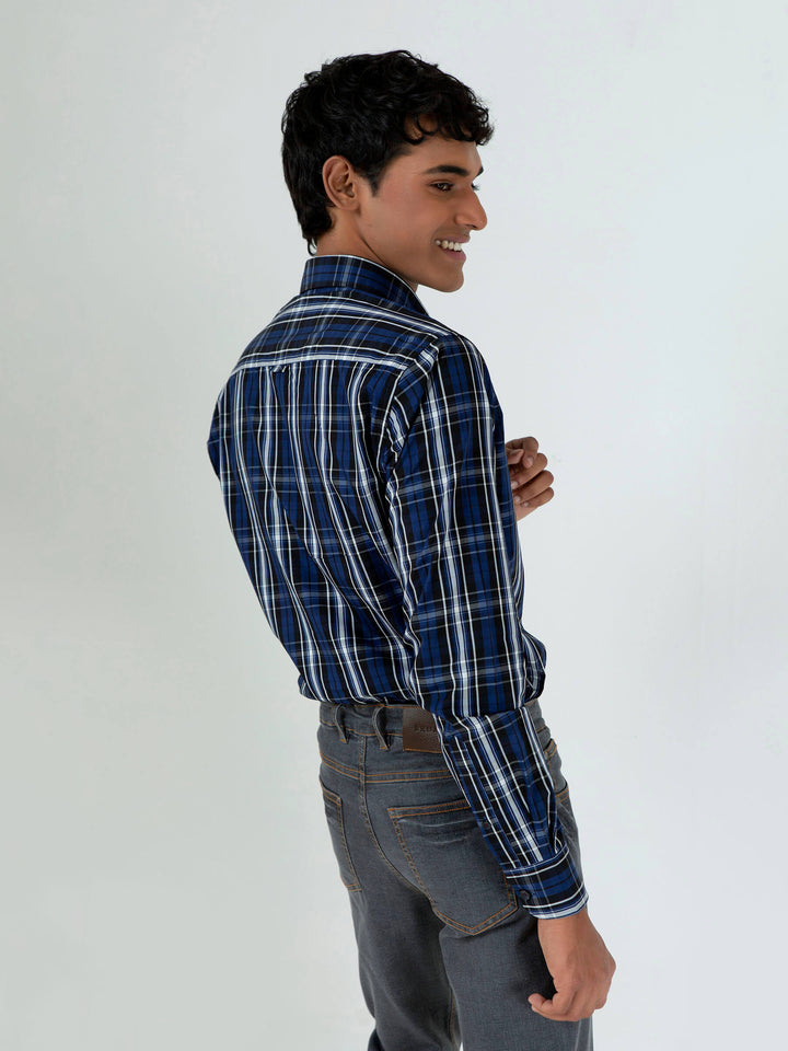 Black & Blue Checkered Shirt Brumano Pakistan