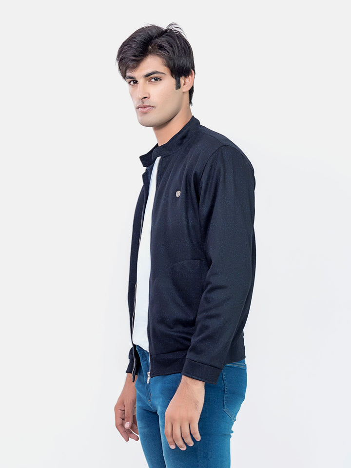 Black & Navy Wool Blened Harrington Jacket Brumano Pakistan 