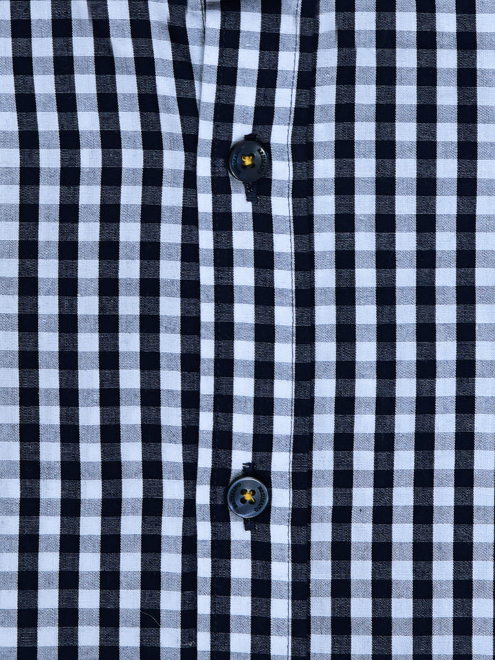 Black & White Gingham Button Down Shirt Brumano Pakistan