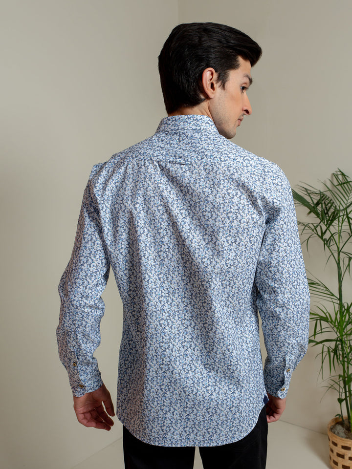 Blue Abstract Printed Shirt Brumano Pakistan
