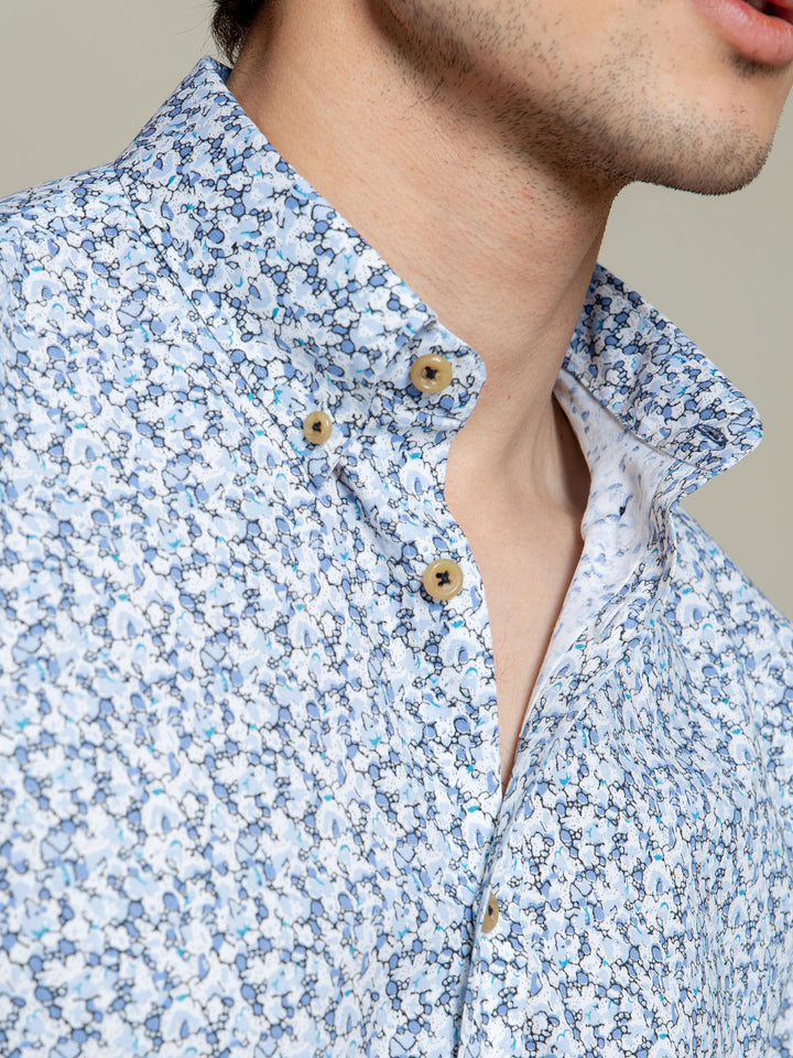 Blue Abstract Printed Shirt Brumano Pakistan