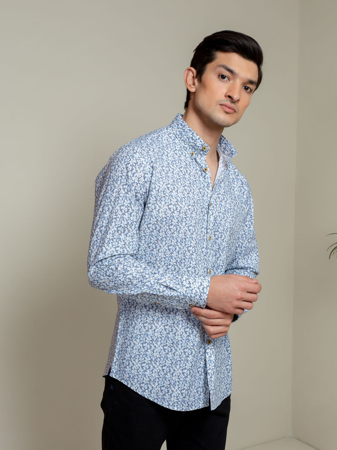 Blue Abstract Printed Shirt Brumano Pakistan