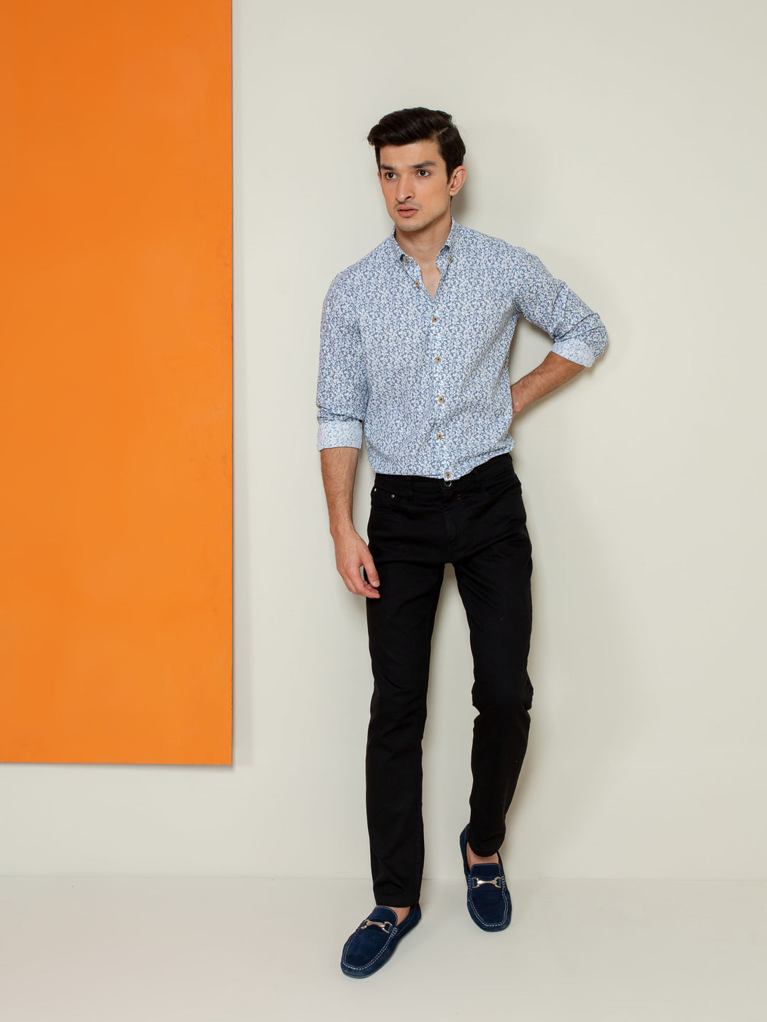 Blue Abstract Printed Shirt Brumano Pakistan