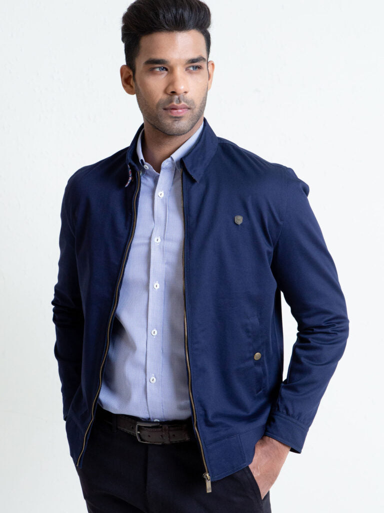 Blue Baracuta Twill Jacket Brumano Pakistan