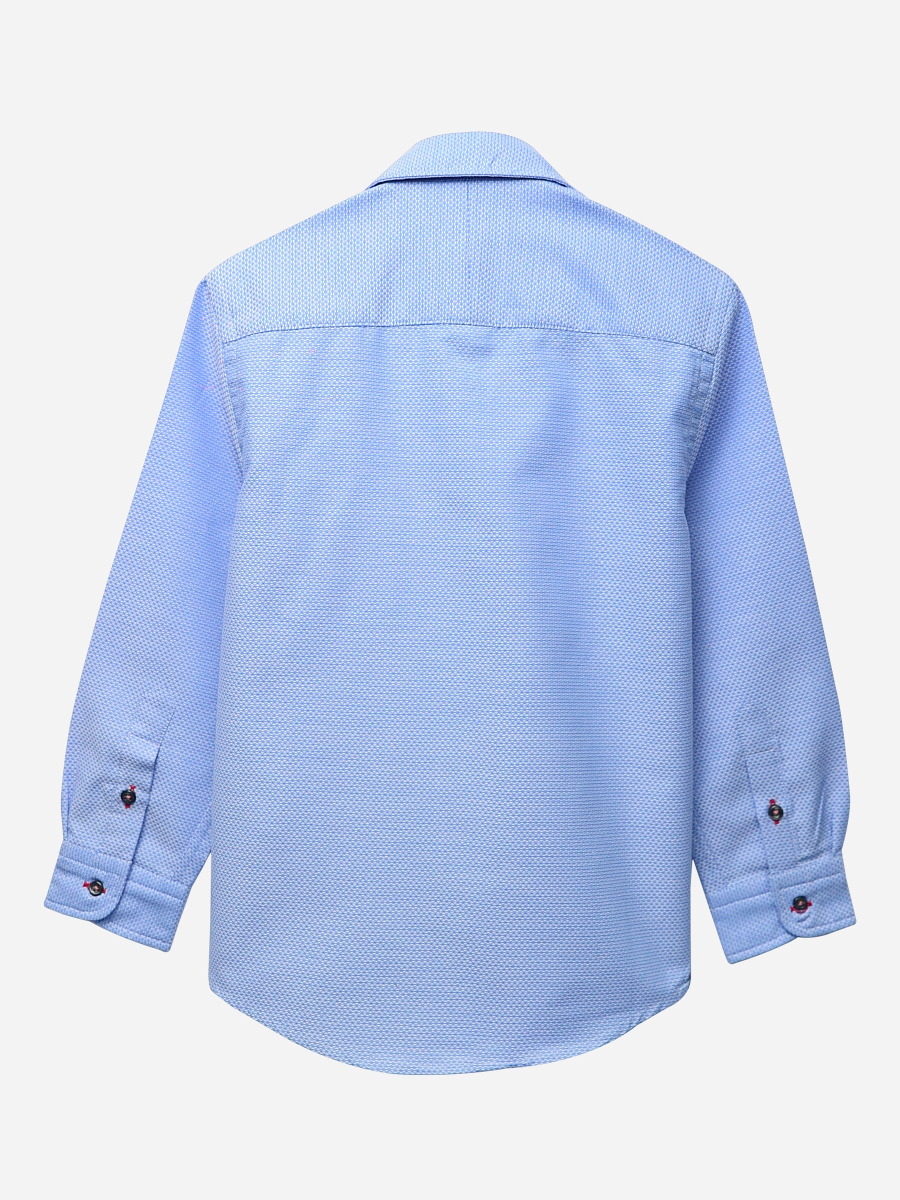 Blue Button Down Textured Casual Shirt – Brumano