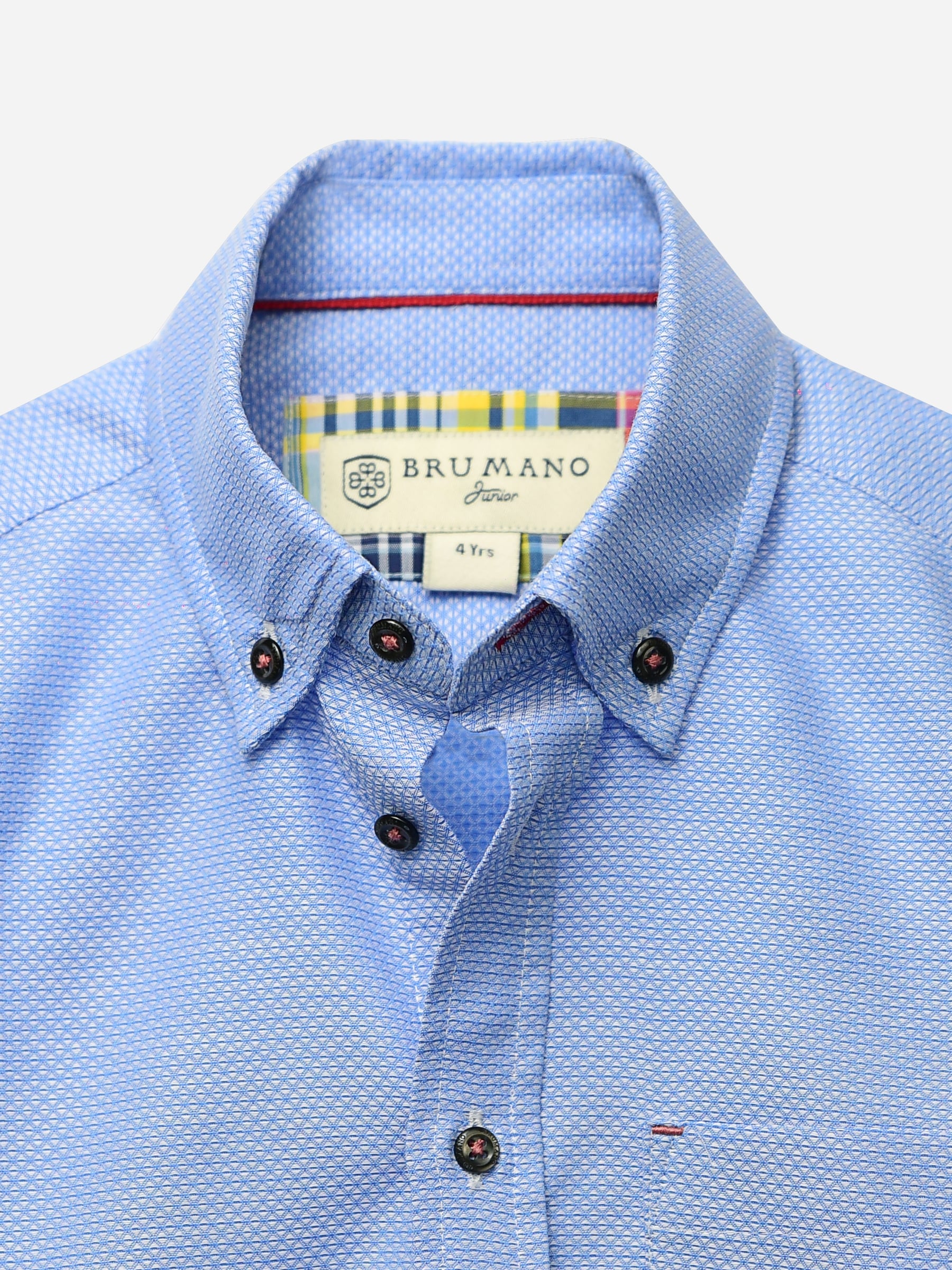 Blue Button Down Textured Casual Shirt – Brumano