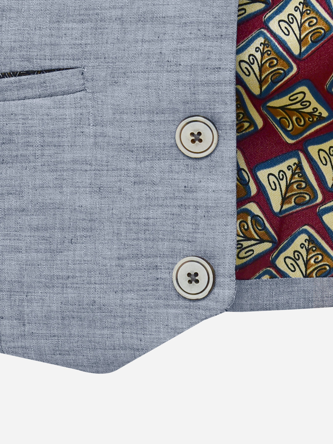Blue Chambray Suit Waistcoat Brumano Pakistan