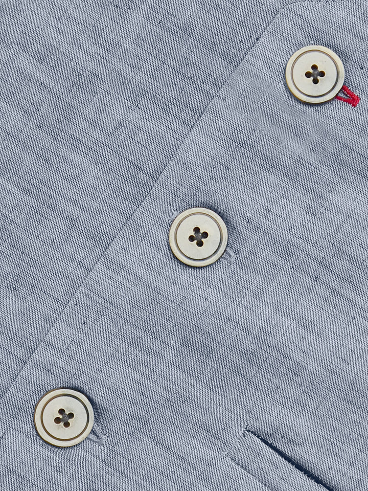 Blue Chambray Suit Waistcoat Brumano Pakistan