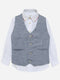 Blue Chambray Suit Waistcoat Brumano Pakistan