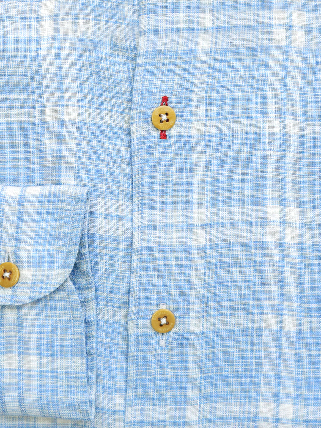 Blue Checkered 100% Linen Shirt Brumano Pakistan
