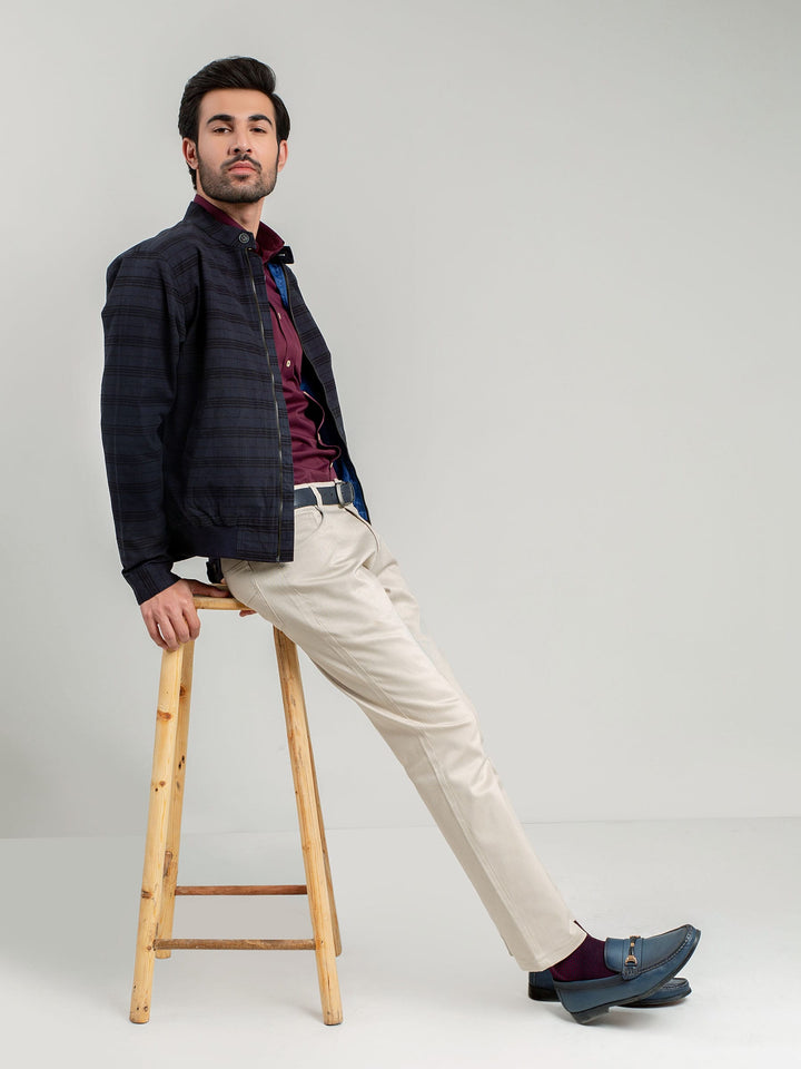 Blue Checkered Harrington Jacket Brumano Pakistan