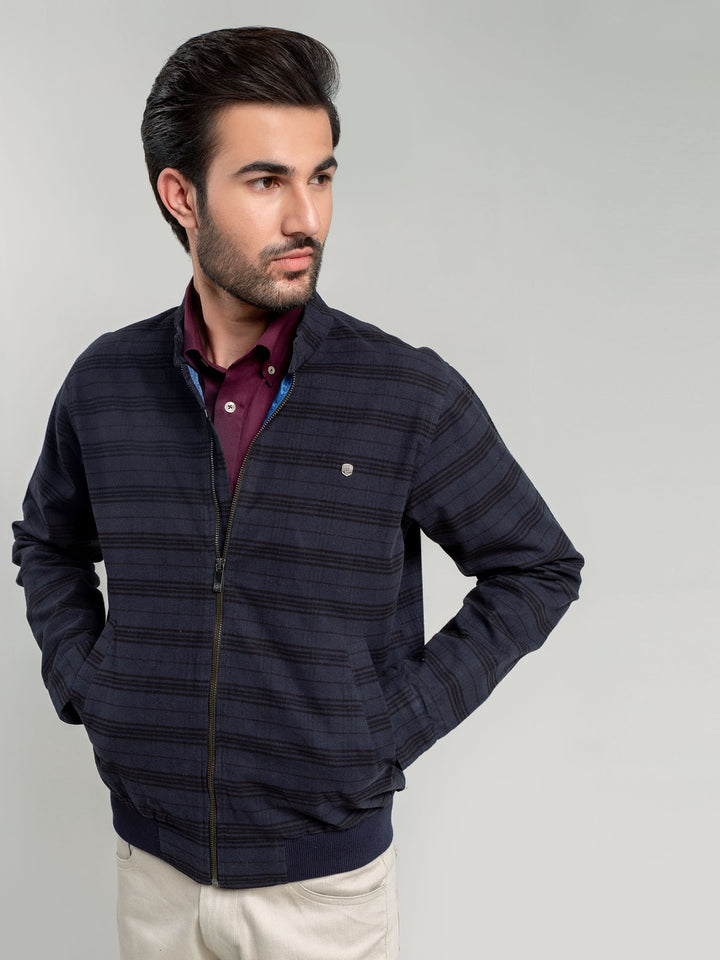 Blue Checkered Harrington Jacket Brumano Pakistan