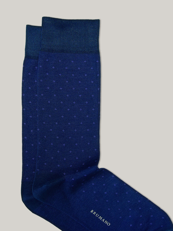Blue Cut Flower Mercerized Socks Brumano Pakistan