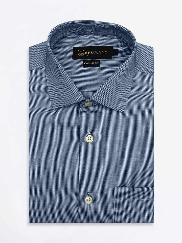 Blue Dobby Formal Structured Shirt Brumano Pakistan