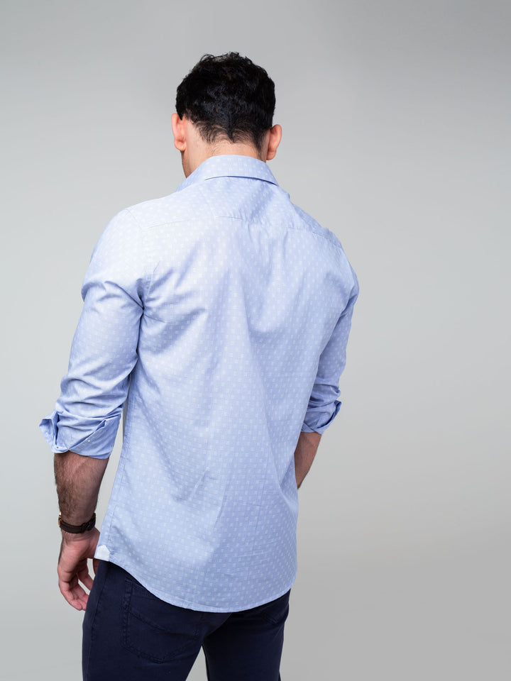 Blue Fine Striped Formal Shirt Brumano Pakistan