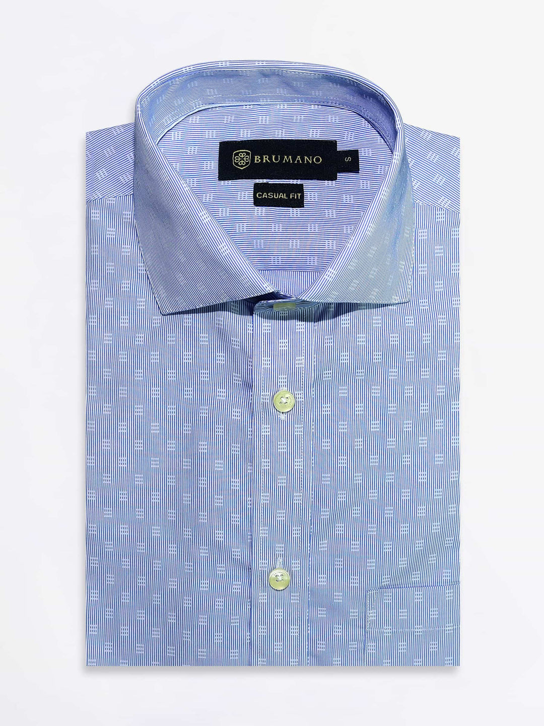 Blue Fine Striped Formal Shirt Brumano Pakistan
