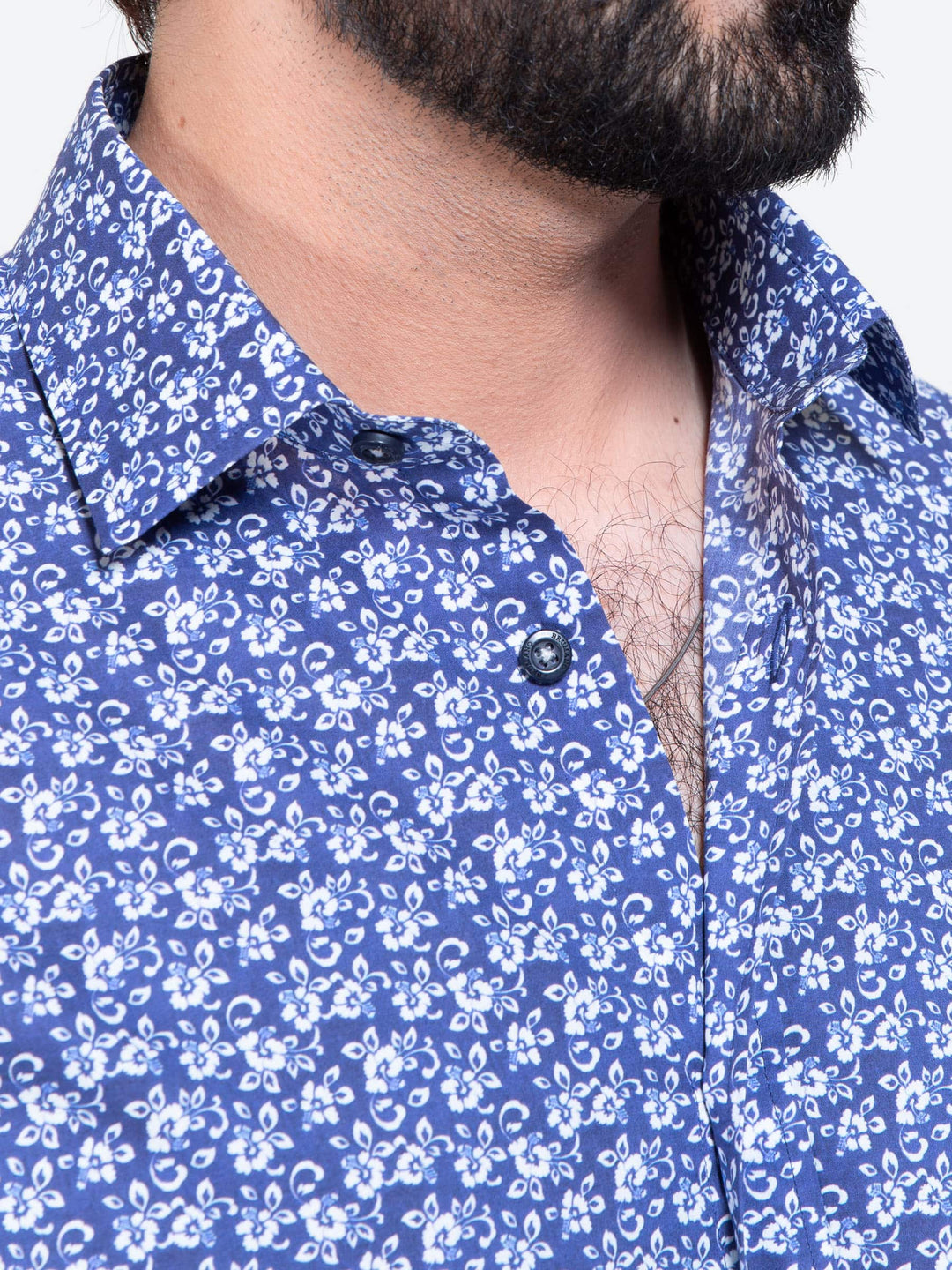 Blue Floral Printed Shirt Brumano Pakistan