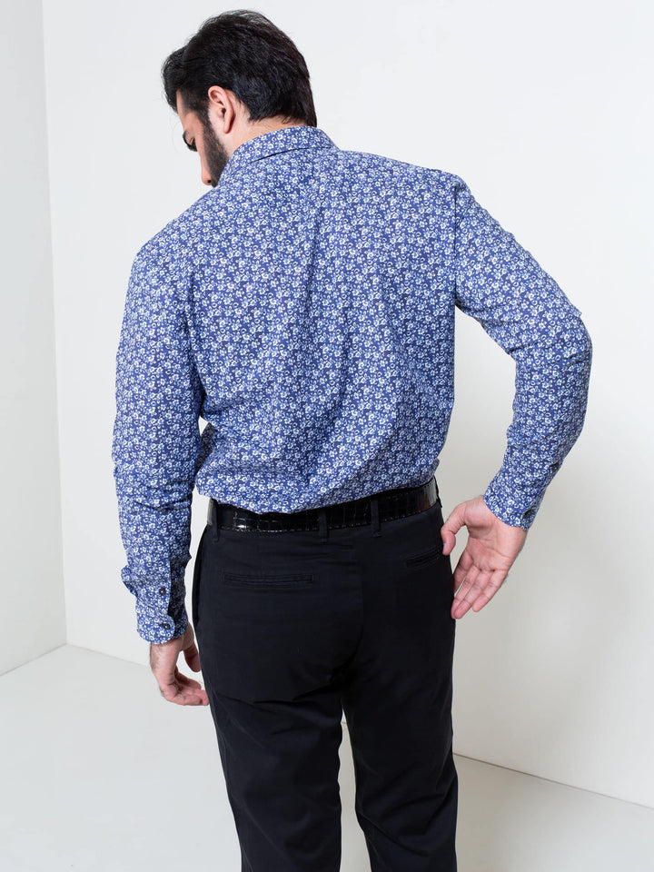 Blue Floral Printed Shirt Brumano Pakistan