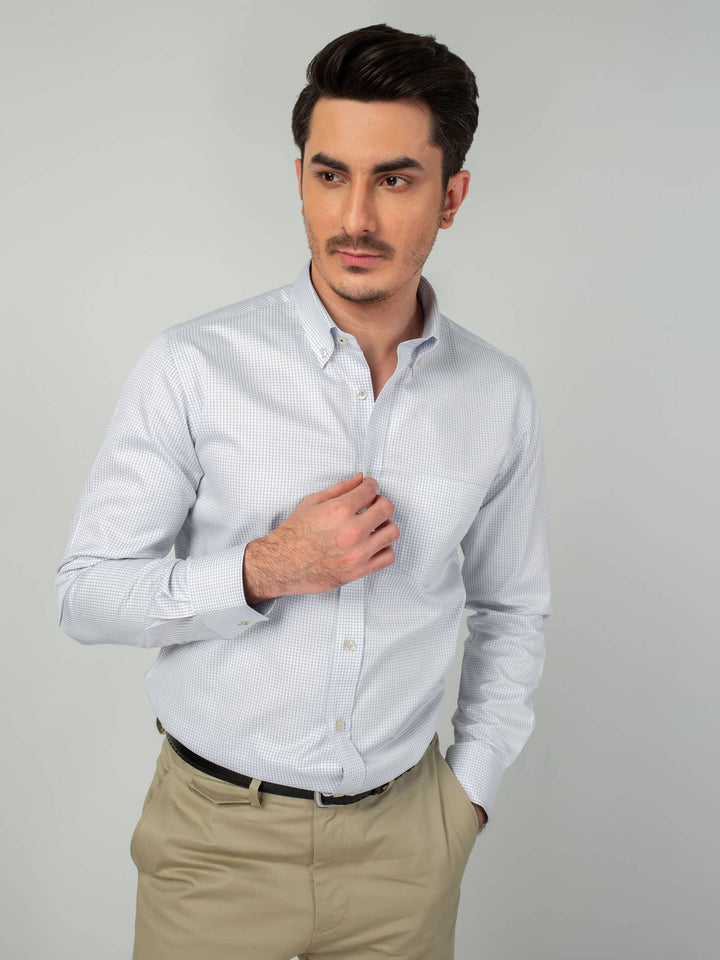 Blue Gingham Button Down Shirt