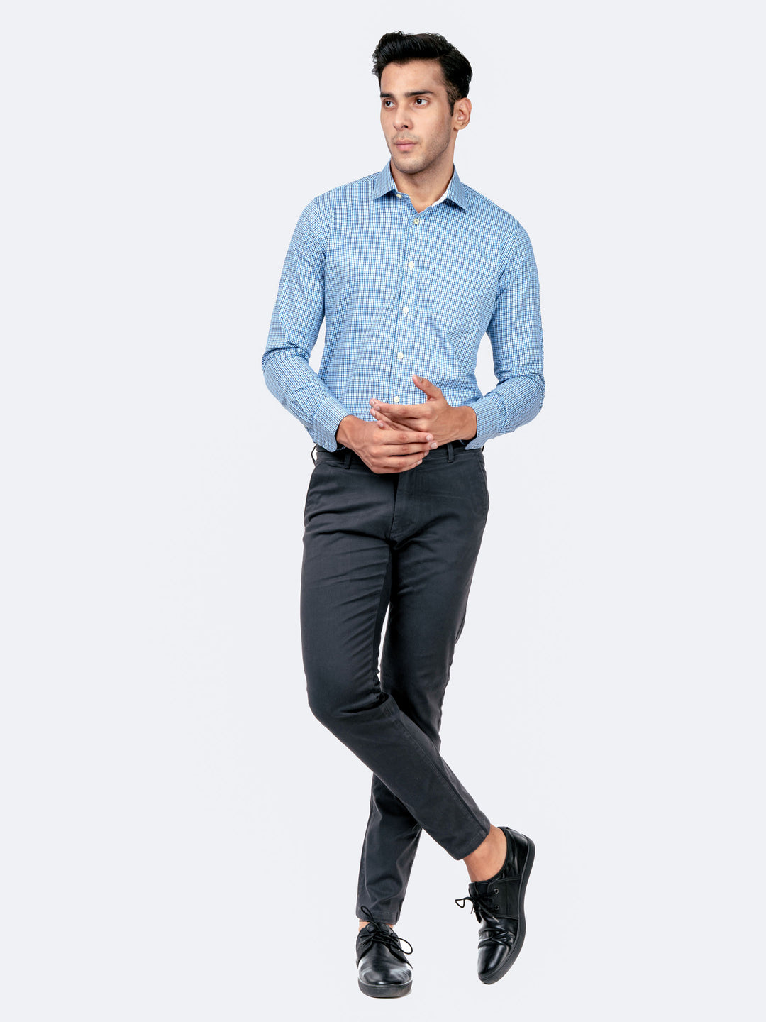 Blue Gingham Formal Shirt Brumano Pakistan