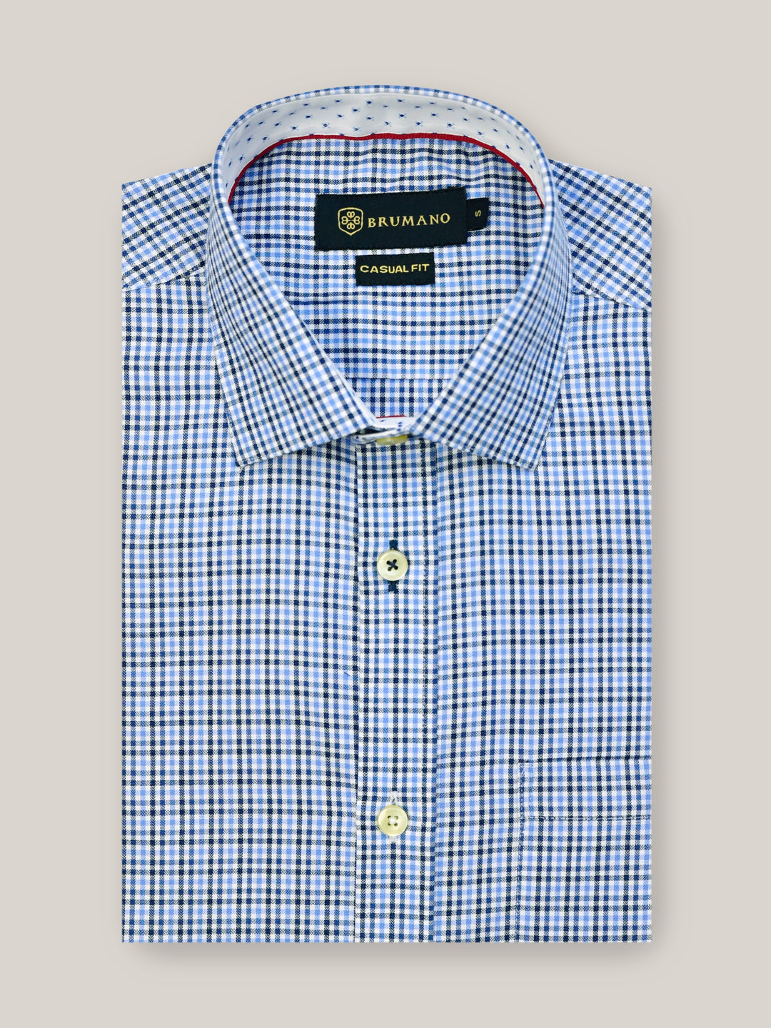 Blue Gingham Formal Shirt Brumano Pakistan
