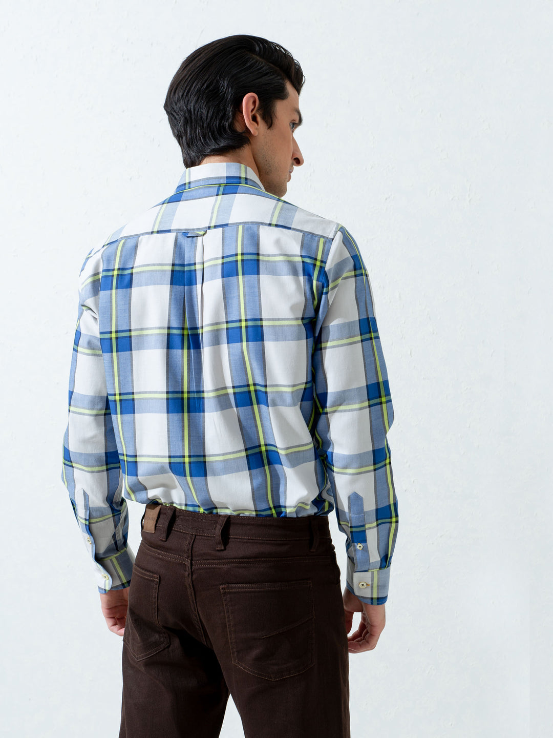 Blue & Green Bold Checkered Shirt Brumano Pakistan
