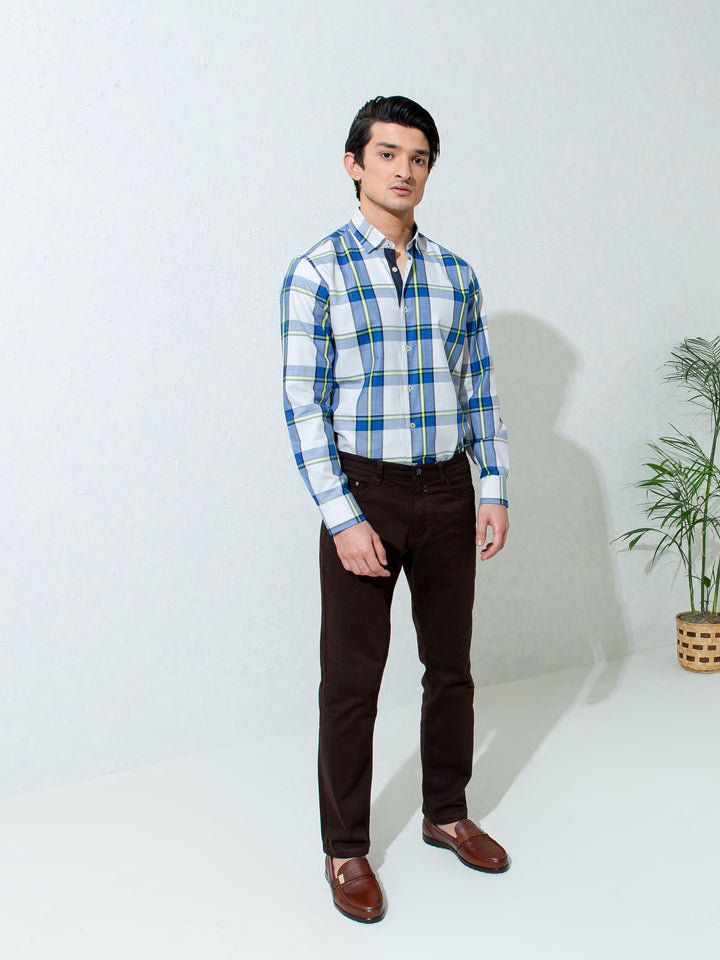 Blue & Green Bold Checkered Shirt Brumano Pakistan