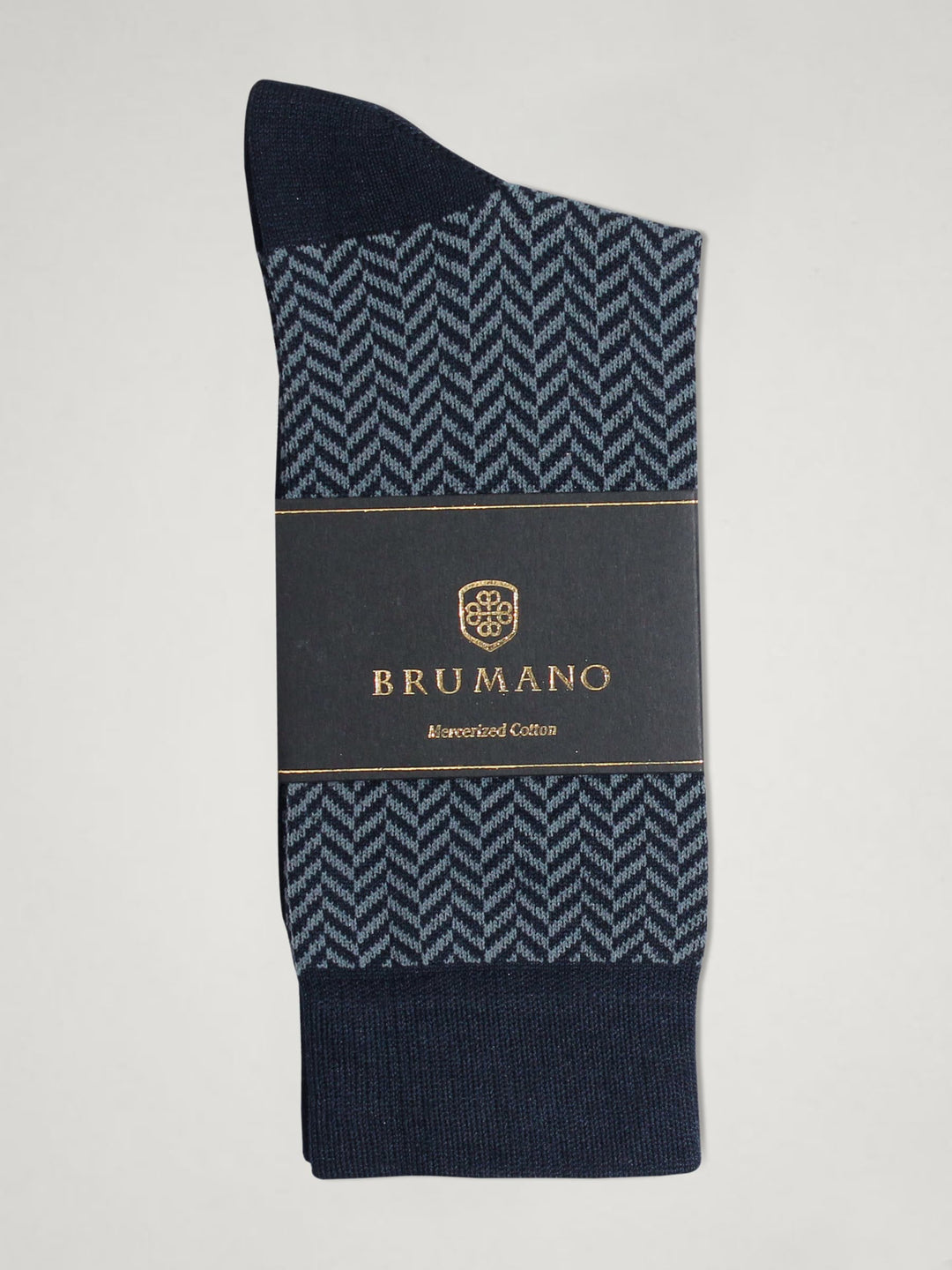 Blue Herringbone Mercerized Socks Brumano Pakistan